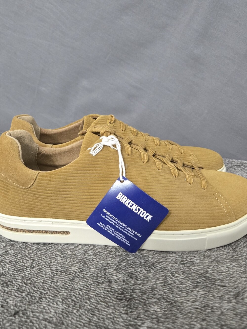 Birkenstock Bend Low Narrow Fit Suede Corduroy Sneakers Cork Brown US 12/EU 45N